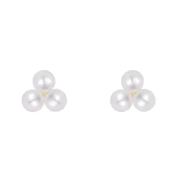 Nava Tulia Petite parel oorbellen in verguld sterlingzilver