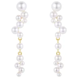 Nava Amun parel oorbellen in verguld sterlingzilver