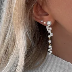 Nava Amun parel oorbellen in verguld sterlingzilver