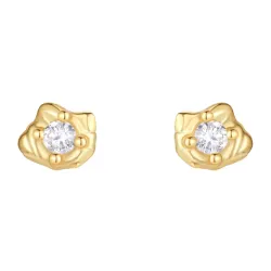 Nava Adena Petite oorbellen in verguld sterlingzilver witte zirkoon