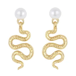 Nava Astika slangen oorbellen in verguld sterlingzilver