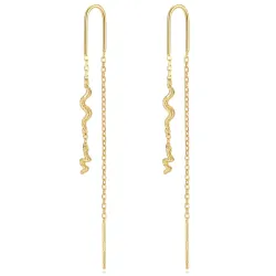 Nava Mamba slangen ketting oorbellen in verguld sterlingzilver