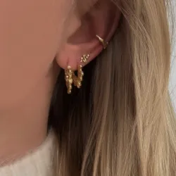 Nava Nagini creool in verguld sterlingzilver