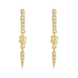 Nava Cleopatra oorbellen in verguld sterlingzilver witte zirkoon