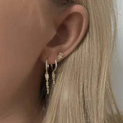 Nava Ra Petite oorbellen in verguld sterlingzilver witte zirkoon