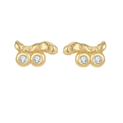 Nava Horea oorbellen in verguld sterlingzilver witte zirkoon