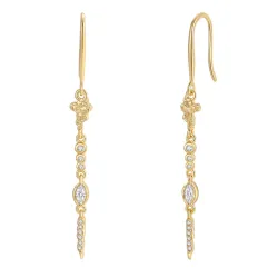 Nava Seth oorbellen in verguld sterlingzilver witte zirkoon