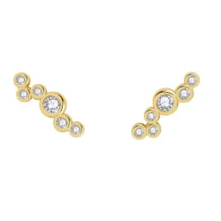 Nava Halley Petite oorbellen in verguld sterlingzilver witte zirkoon