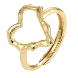 Nava Samoa hart verstelbaar ring in verguld sterlingzilver