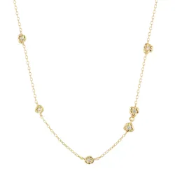 Nava Solara ketting in verguld sterlingzilver witte zirkoon