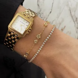 Nava Nalaya armband in verguld sterlingzilver witte zirkoon