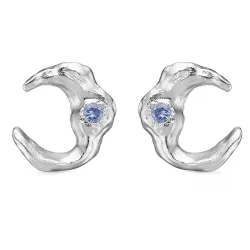 Studio Z Lunar oorsteker in zilver blauwe zirkoon