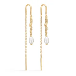 Studio Z Tangled parel oorhanger in verguld sterlingzilver