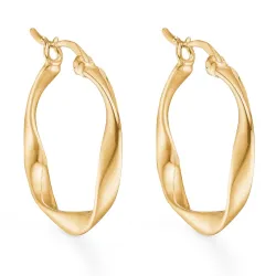 Studio Z Curved creool in verguld sterlingzilver