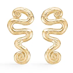 Studio Z Wave Mini oorsteker in verguld sterlingzilver