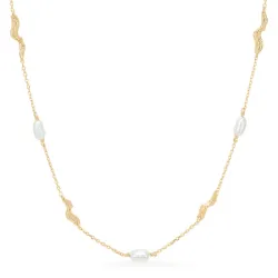 Studio Z Tangled parel ketting in verguld sterlingzilver