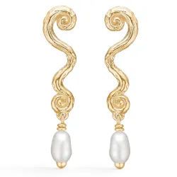 Studio Z Wave oorbellen in verguld sterlingzilver