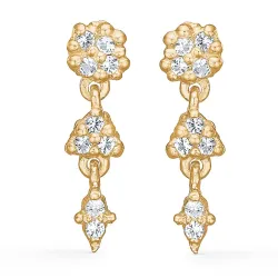 Studio Z Cluster oorsteker in verguld sterlingzilver witte zirkoon