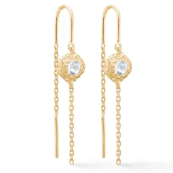 Studio Z Wild Cliff oorhanger in verguld sterlingzilver witte zirkoon