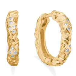 Studio Z Glint creool in verguld sterlingzilver witte zirkoon