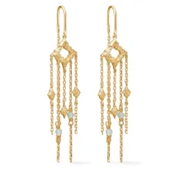 Studio Z Peak oorbellen in verguld sterlingzilver blauwe zirkoon