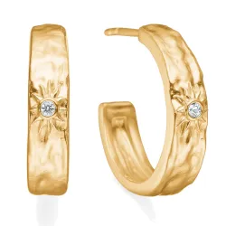 Studio Z Marena halfcreool in verguld sterlingzilver witte zirkoon