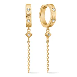 Studio Z Marena creool in verguld sterlingzilver witte zirkoon