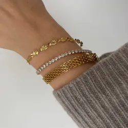 Khaai Studio Soleil armband in verguld staal