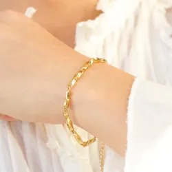 Khaai Studio Chunky armband in verguld staal