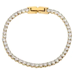 Khaai Studio Radiance armband in verguld staal witte zirkoon
