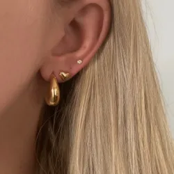 Khaai Studio Luma oorbellen in verguld staal