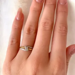 zirkoon ring in 9 karaat goud met 9 karaat witgoud - Gold Collection