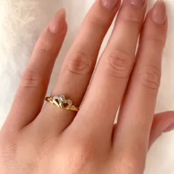 hart zirkoon ring in 9 karaat goud met rodium - Gold Collection