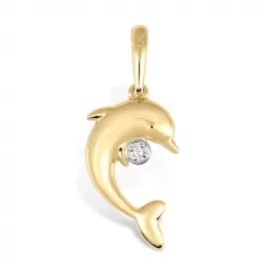 dolfijn hanger in 9 caraat goud met rhodium