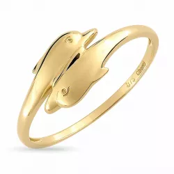 Eenvoudige dolfijn gouden ring in 9 karaat goud