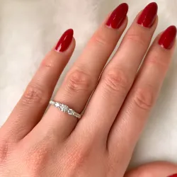 briljant ring in 14 karaat witgoud 0,20 ct 0,18 ct 0,02 ct