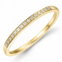 diamant mémoire ring in 14 karaat goud 0,09 ct