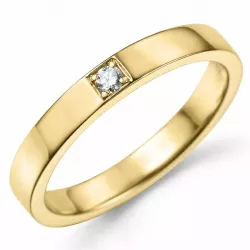diamant mémoire ring in 14 karaat goud 1 x 0,05 ct