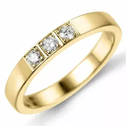 mémoire ring in 14 karaat goud 3 x 0,05 ct