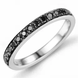 Zwart diamant ring in 14 karaat witgoud 0,26 ct