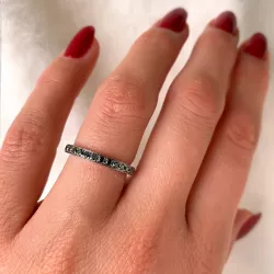 Zwart diamant ring in 14 karaat witgoud 0,26 ct