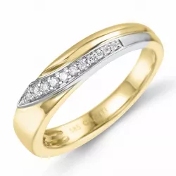 Diamant gouden ring in 14 karaat goud-en witgoud 0,08 ct