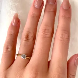 witte zirkoon solitaire ring in 8 karaat goud - Gold Collection