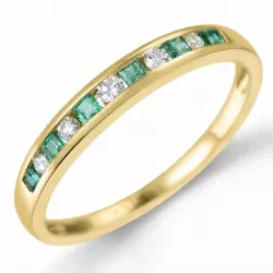 Smaragd gouden ring in 14 karaat goud 0,11 ct 0,21 ct
