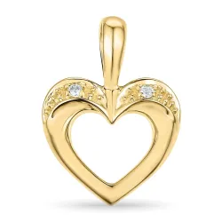hart diamant hanger in 14 caraat goud 0,02 ct