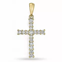 kruis diamanten hanger in 14 caraat goud 0,28 ct