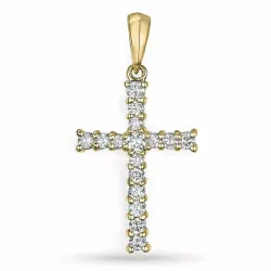 kruis diamanten hanger in 14 caraat goud 0,28 ct