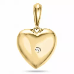 hart diamant hanger in 14 caraat goud 0,01 ct