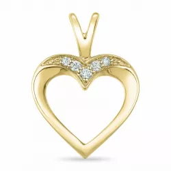 hart diamant hanger in 14 caraat goud 0,05 ct