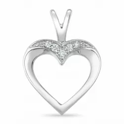 hart diamant hanger in 14 caraat witgoud 0,05 ct